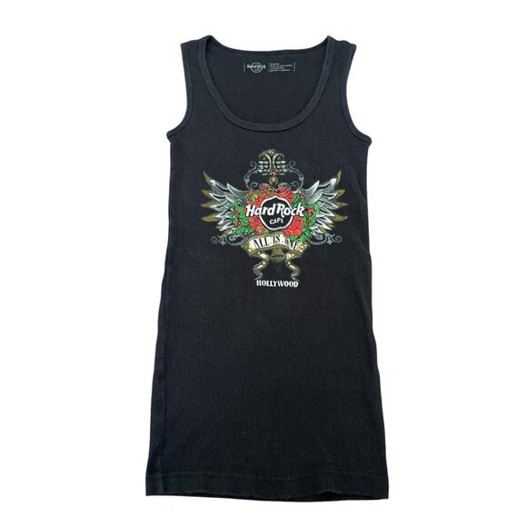 Black Hard Rock Cafe tank top #rockon vintage size medium  Some of the rhineston - Picture 1 of 2